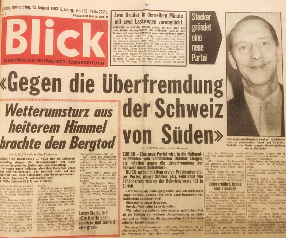 Italiener Überfremdung Schweiz